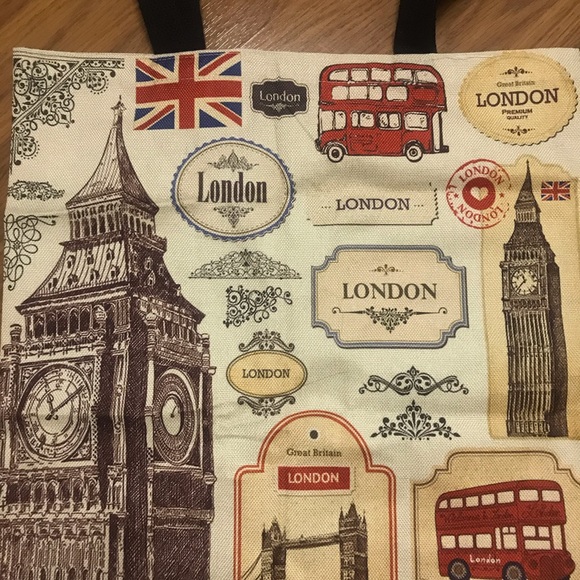 Fabulous canvas tote “London” theme - Picture 2 of 7